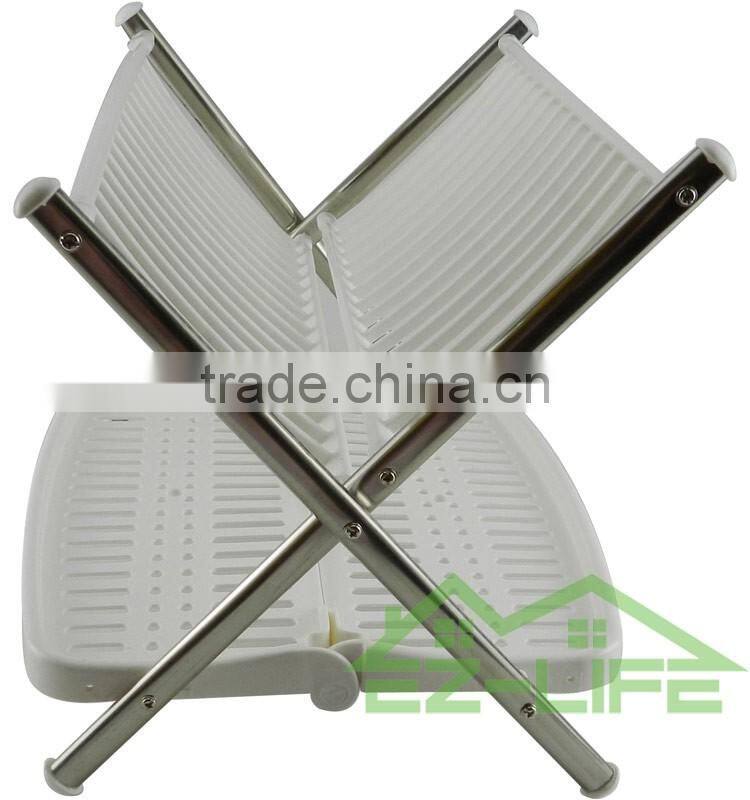 2017 Best foldable stianless steel shape V Kitchen Table storage dish drying rack