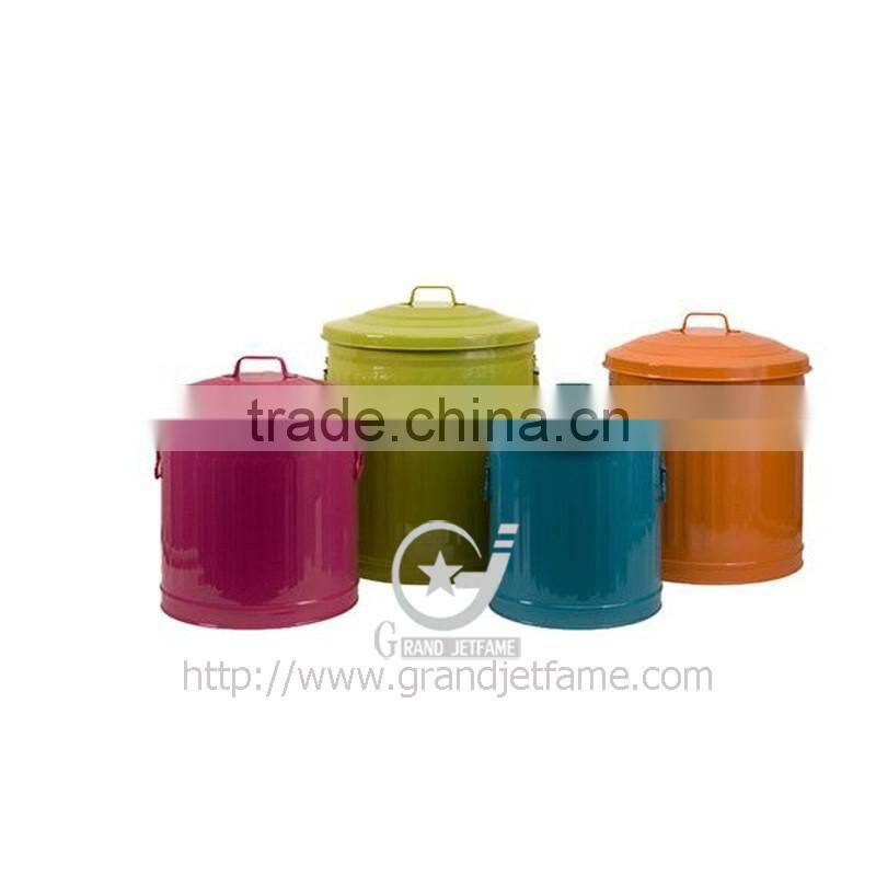 kitchen colorful galvanized metal Garbage Can Trash Can Waste Bin