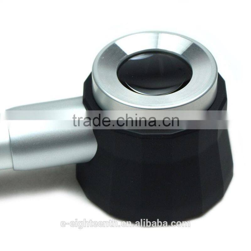 10X Hand-held Optical Magnifier glass LED Lighted Jeweler loupe with Scale