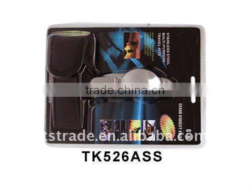 2014 Multi pocket stainless steel barbecue tool set outdoor tableware (TK106C)