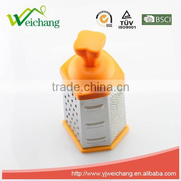WCGT203A new design plastic head 6 side kitchen graters stainless steel kitchen grater