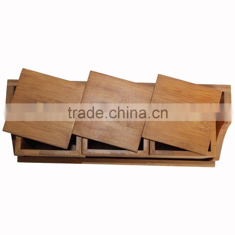 3 Pieces Practical Original Customized Size Bamboo Spice Jar Set