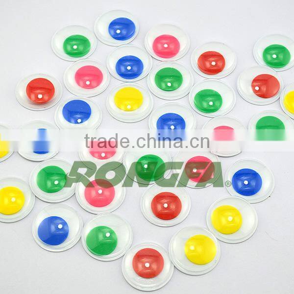 12mm large safety black plastic toys wiggle eyes with stickers