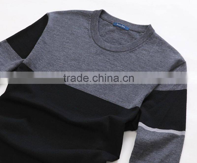 men latest design color combination wool knit sweater