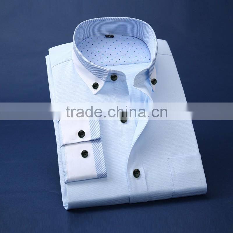 New Fashion Casual long sleeve fitted dress shirt for men