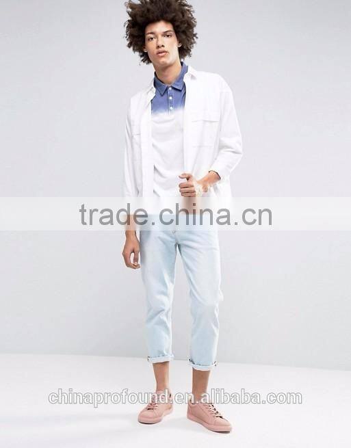 mens t-shirt polo custom design dip dye polo tshirt dye dip new models fashion tee China manufacturer 2016