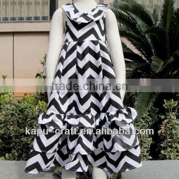 Chevron maxi backless kids dresses