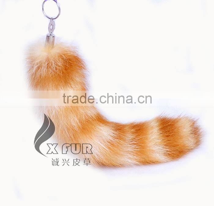 CX-R-04 Europe Fashion Raccoon Tail Fur Keychain