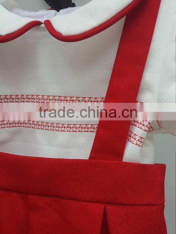 Wholesale Spanish Baby clothes for 1year old with Red Embroiderey