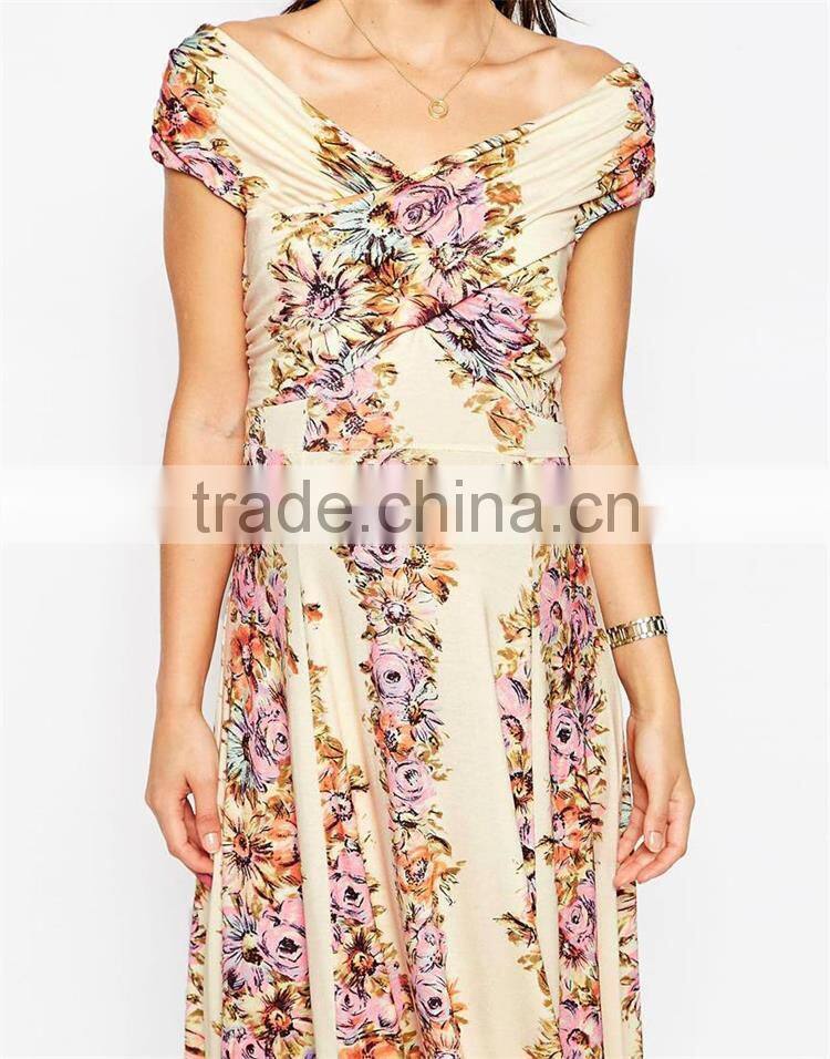 Sexy womens floral printing dress plus size midi skater maternity dress DR0007A