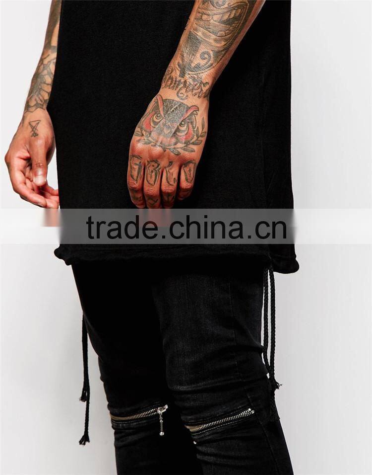 Mens black blank t shirt wholesale long t shirt blank