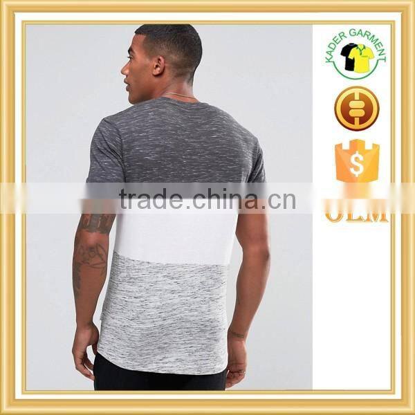 long line t shirt bamboo splice design t-shirts slim fit blank t-shirt