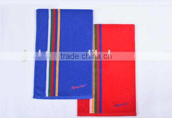 Custom emboridered logo gym towel for twenty age group team