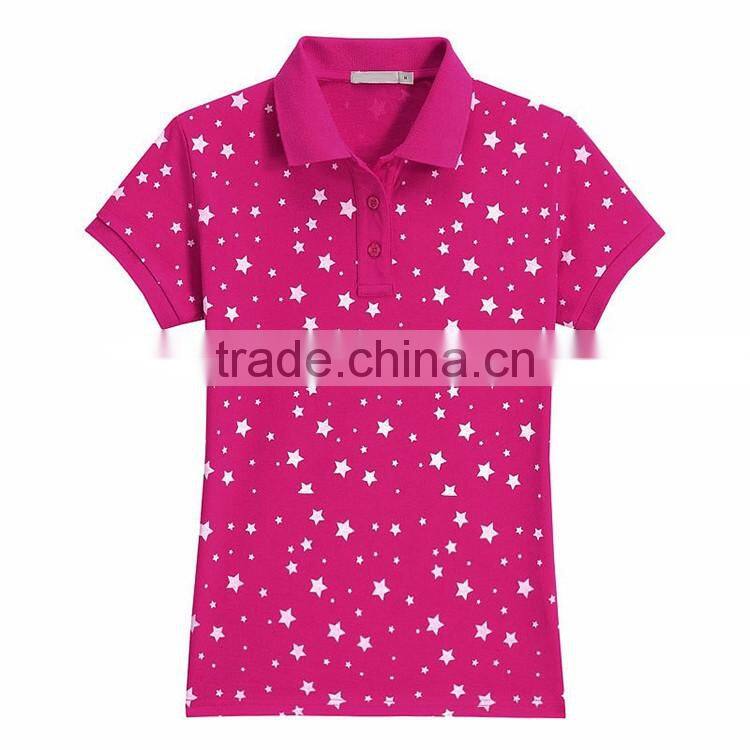 China factory ladies blank new design cheap polo shirt 100% polyester