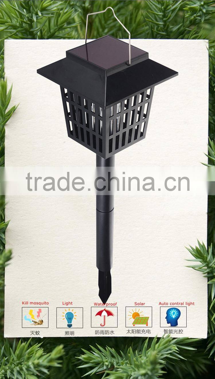 Popular Solar Power efficient LED bug zapper Convenient Mosquito insect outdoor killer Lamp