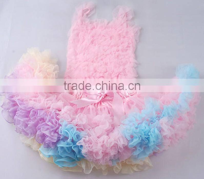 2014High Quality royal blue petti dress pettiskirts set tutu dress Girls Birthday party baby Petti skirt princess Chiffon dress