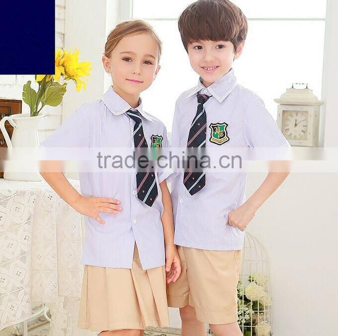 custom nice latest design boys and girls school uniform shirts wholesale