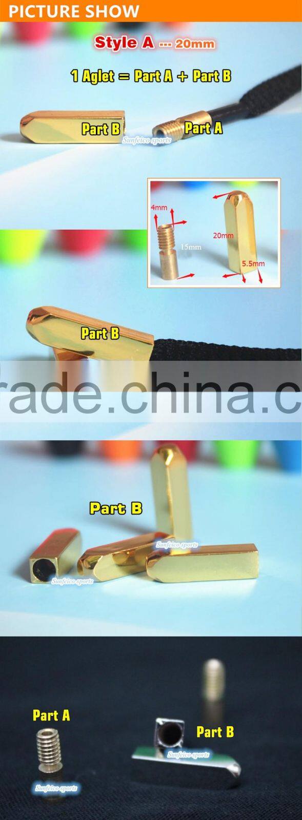 MOQ:100 pcs - 11 Colored Aglets Replacement for Metal Tipped Shoelaces, Cord, Hoodies - Customized Yeezy Shoelaces Metal Endings