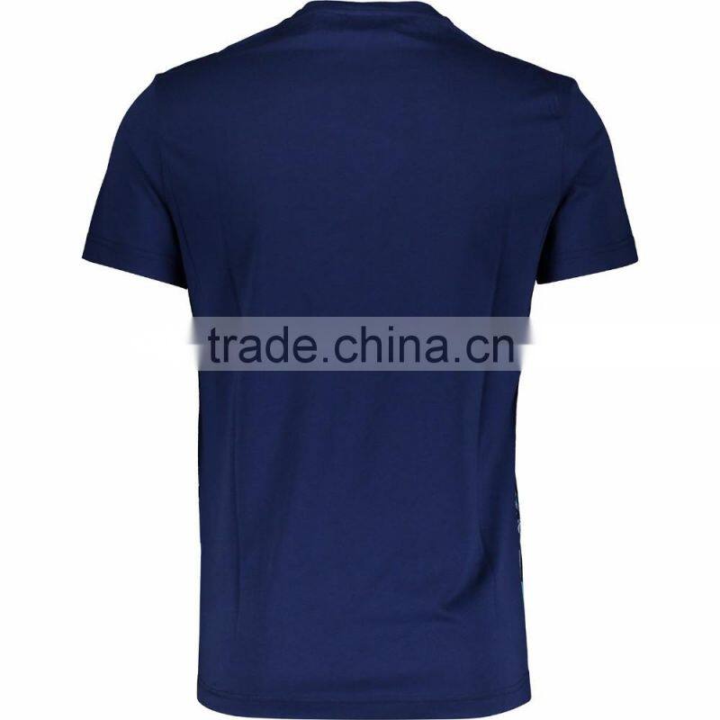 Mens Navy Short Sleevel O-Neck Full Patterned T-Shirt Wholesale