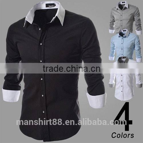 100% cotton long sleeve slim fit dress shirts