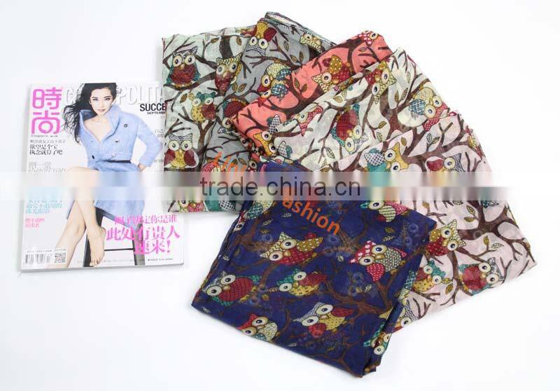 latest fashion voile scarf print scarf starfish scarf for women bufunda