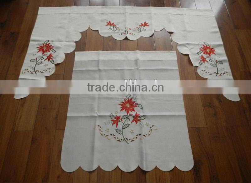 Christmas Fabric Colorful Kitchen Curtain