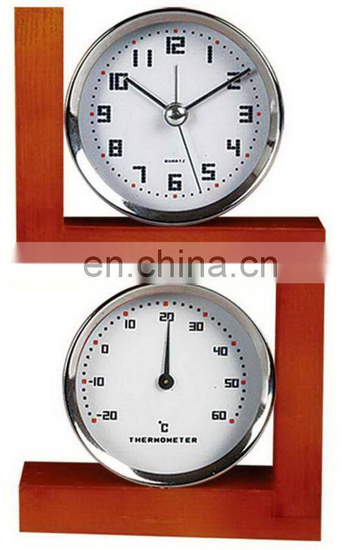 Modern Wooden Accurate Room Thermometer Alarm Clock