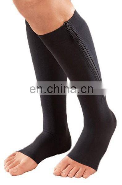 High quality best price Anti Varicose compression stocking with zipper, Health care compression stocking