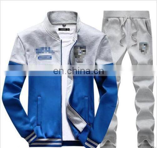 China Supplier Online Shopping Men's Baseball Collar Sweater Suit Set Loose Casual Sports Suit