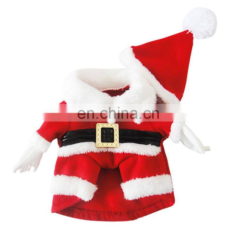 Wholesale Christmas Costume Clothes Santa Claus Suit + 1* Santa Claus Cap Christmas Hat for Dog Cat Pet