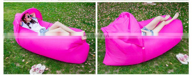 Hot selling on Amazon Inflatable lounge bag hammock air soft ship bed banana sofa