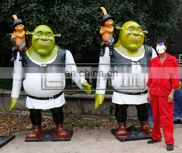 Amusement Park 2M Height Fiberglass Movie Character Life Size Shrek