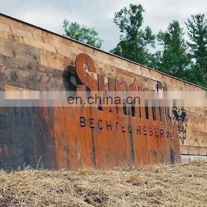 Outdoor laser cut corten steel signs rusted garden art
