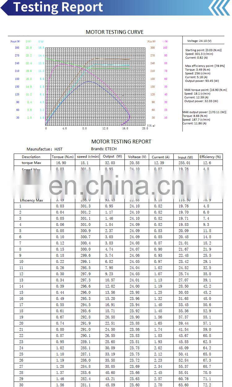 Etech Low Speed 4 Inch Geared DC Brushless Wheel Hub Motor