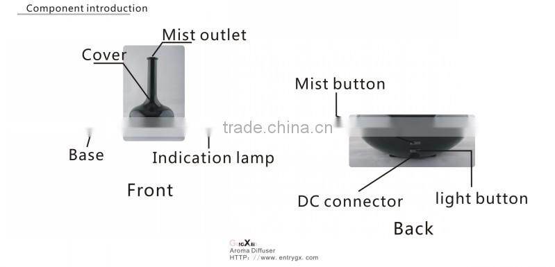 piano black vase shape vessential oil freshener