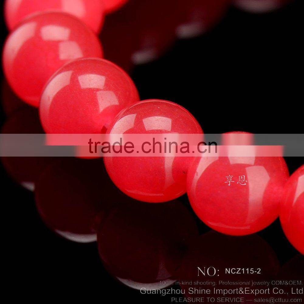 red malaysian jade rosary chaplet bead bracelet stretch bracelet