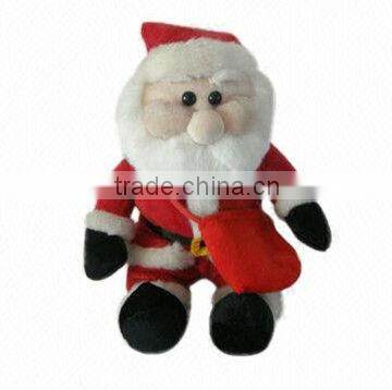 Christmas plush toy sitting Santa Claus