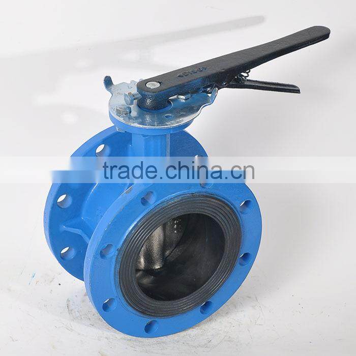 Size Double Flange Rubber Lined Butterfly Valve