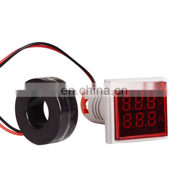 Square LED Digital Voltmeter Ammeter Signal Lights Volt Voltage Current Combo Meter Indicator Tester Measuring AC 60-500V 0-100A