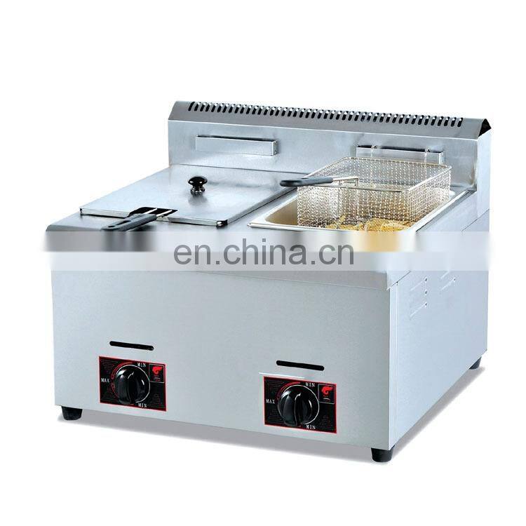 single tank one basket Cheap 6 liters stainless steel LPG gas deep fryer