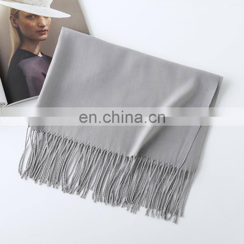 Autumn and winter new solid color cashmere scarf women thickened warm bib shawl gift scarf