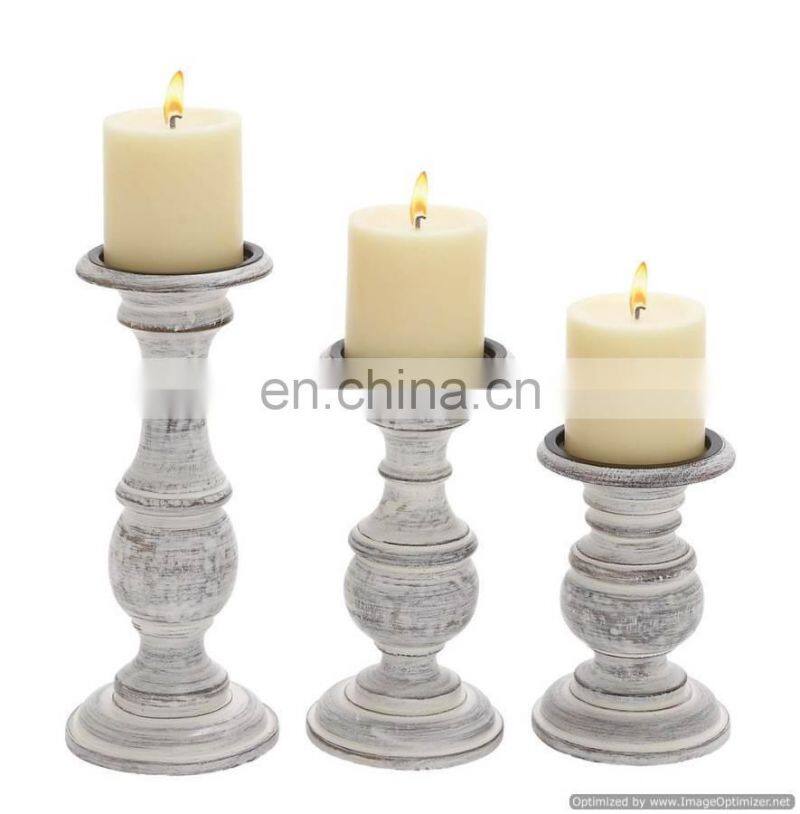 metal black and white candle holder