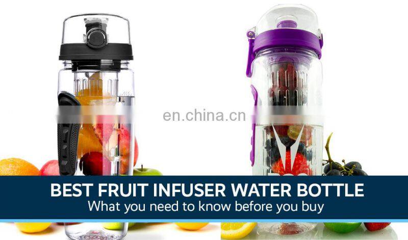 Tritan Dishwasher Safe Unique Leak Proof Infusion Flip Top Fruit Infuser Water Bottle