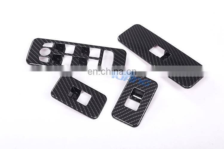 For Land Rover Discovery Sport 2015 2016 2017 ABS Carbon Fiber Window Lift Switch Button Cover Trim Car Accessories 4pcs