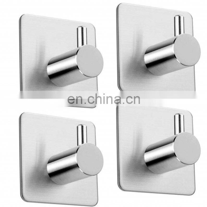 Custom Chromed Stainless Steel Adhesive Hook permanent or removable adhesive hook