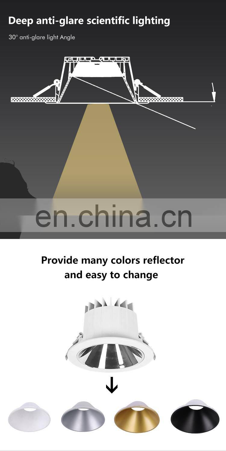 ALLWAY Manufacturer Modern Indoor Recessed Ceiling Round Smd Down Light Lamp Led Downlight