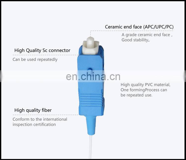 Small Loss 0.9mm 9/125 SM simplex 1.5m SC UPC/PC fiber cable cord optic pigtail