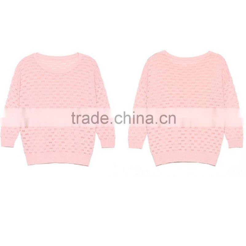 New arrival fashion summer hollow sweater with breathable pullover style
