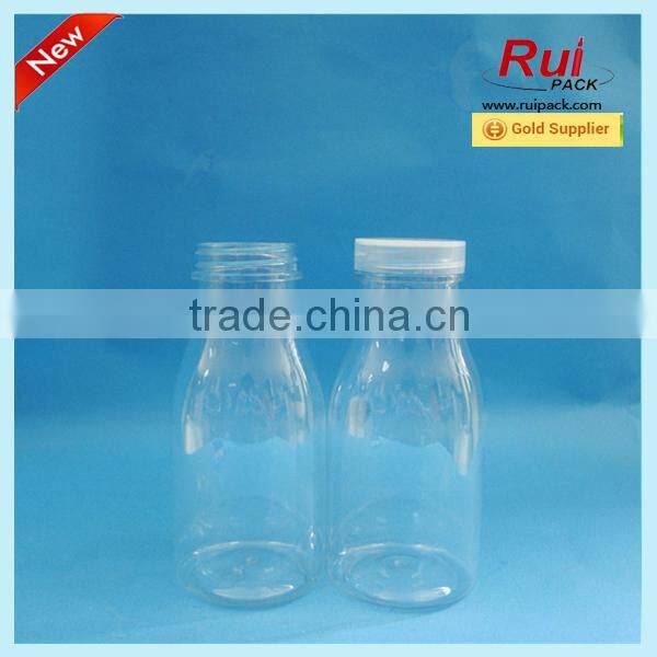 PET 200ml lamp bulb shape plastic juice bottles, Colored light bulb bottle for juice with straw, Hot popular lamp bulb bottle