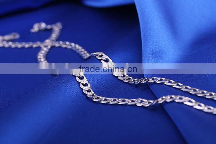 simple design fashion jewelry rhodium plated cheap short chain necklace